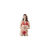 Soutien-gorge en dentelle rouge avec bonnets détachables et string 
